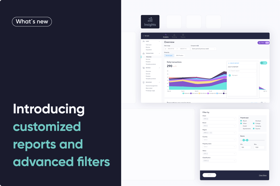 Introducing customized reports and advanced filters