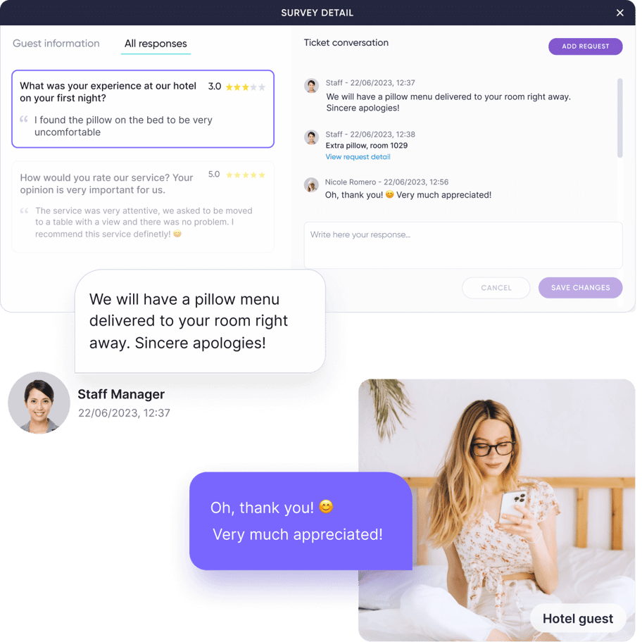 Feedback chat for hotels