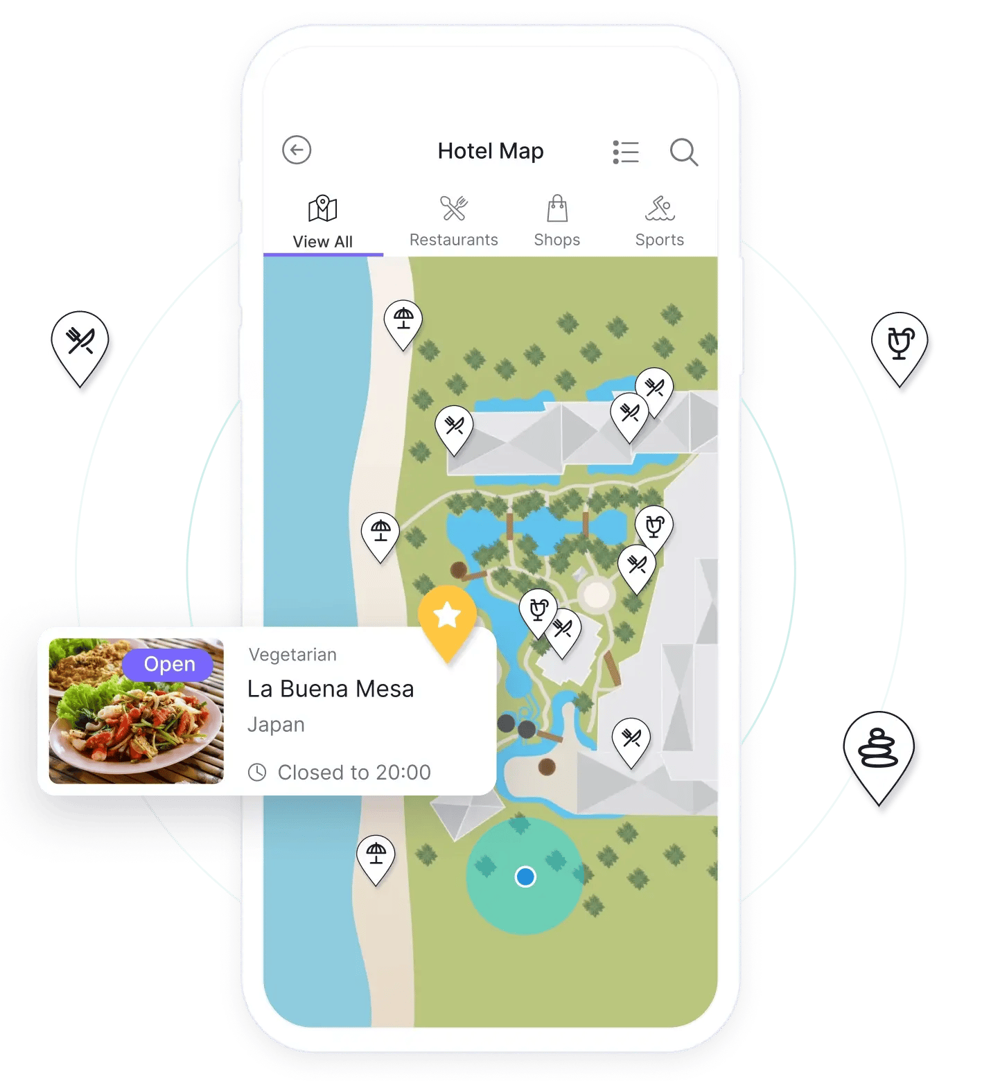 Mapa del hotel para huéspedes