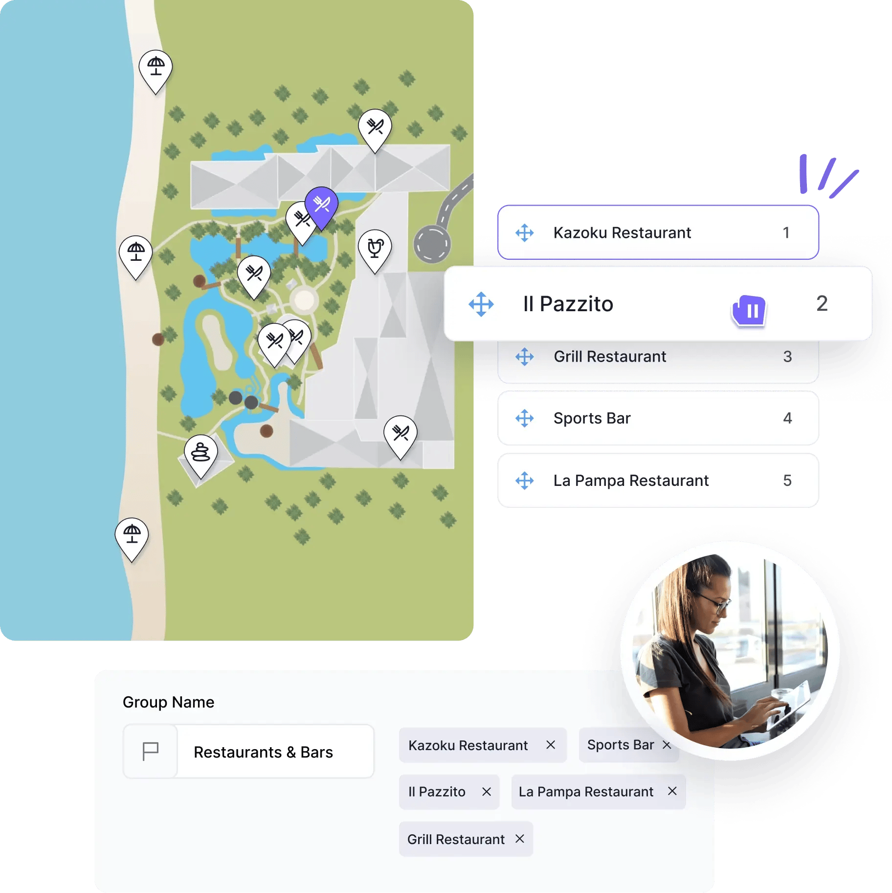 Hotel map with facilities