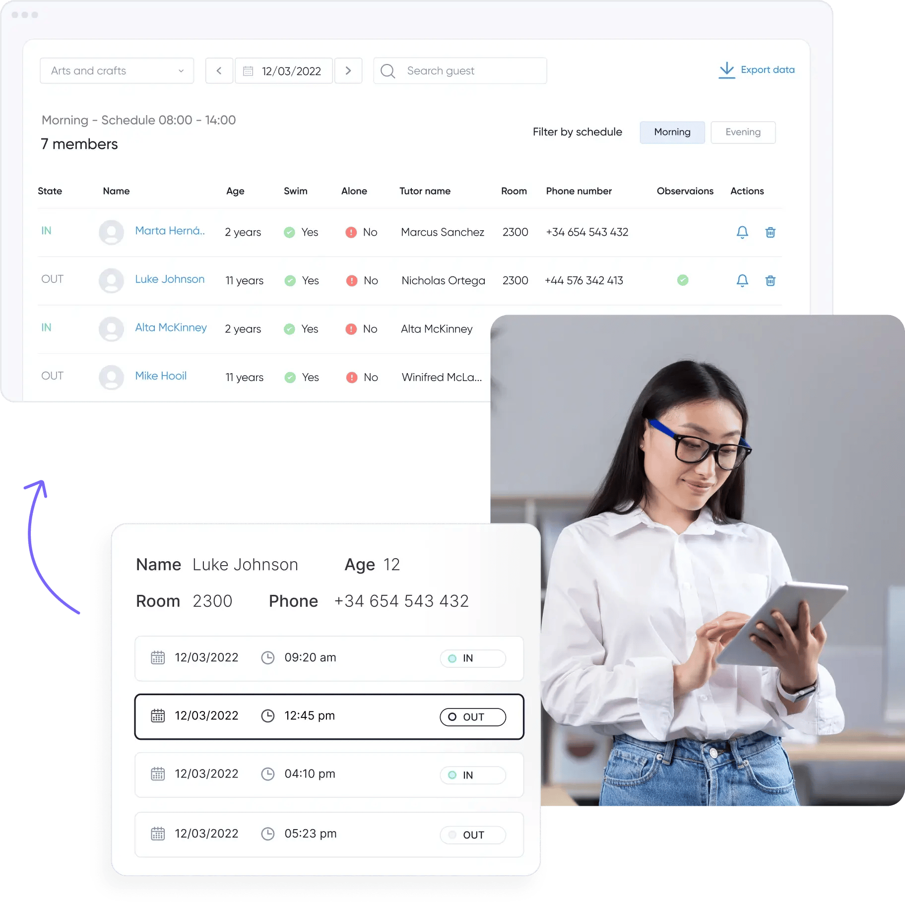 Register enters and exists