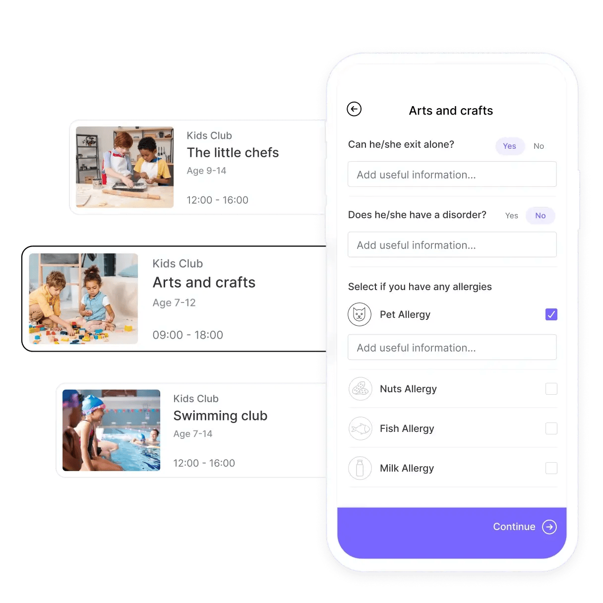 Create and manage kid clubs
