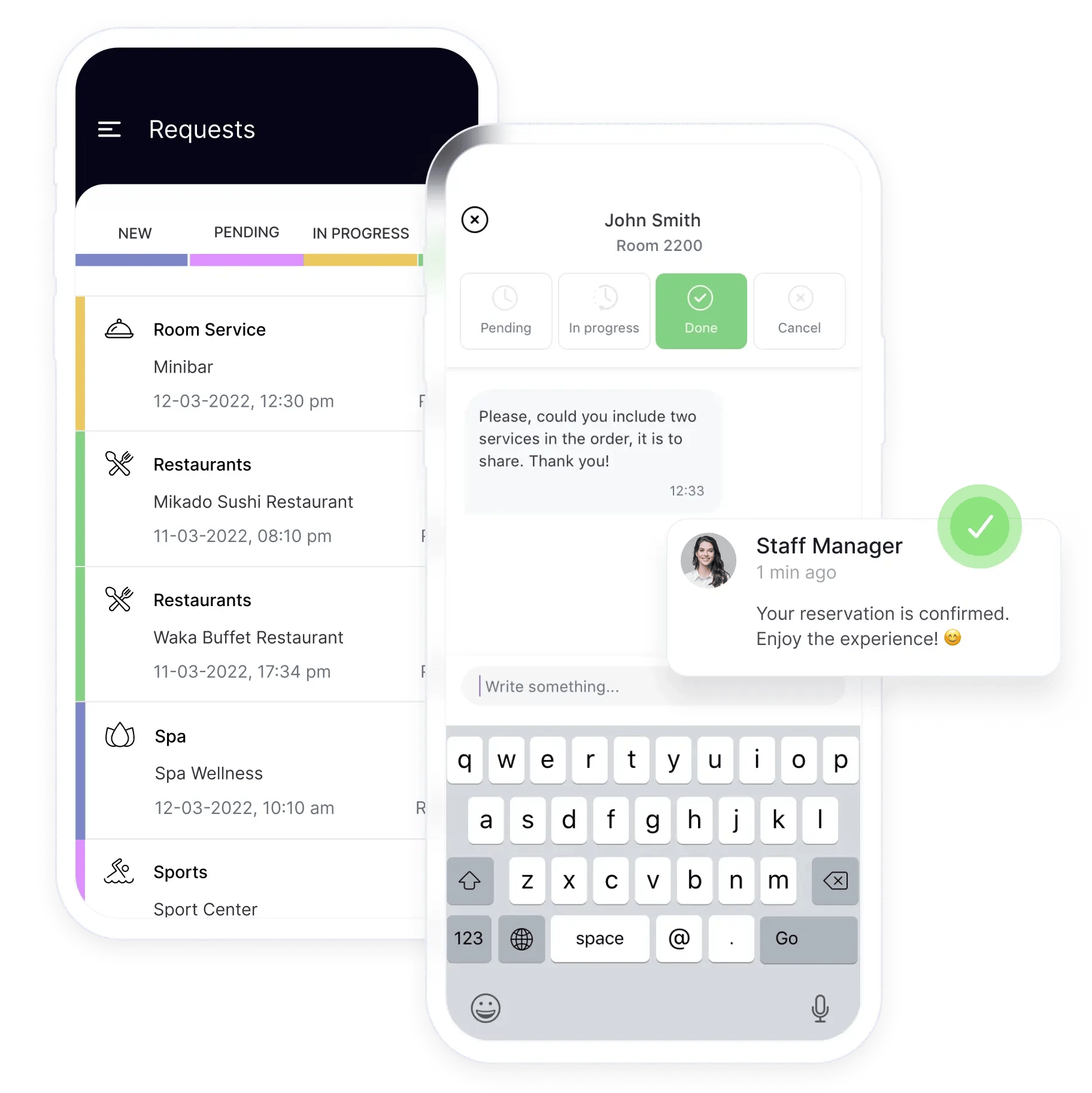 Tasks tracker for hotels