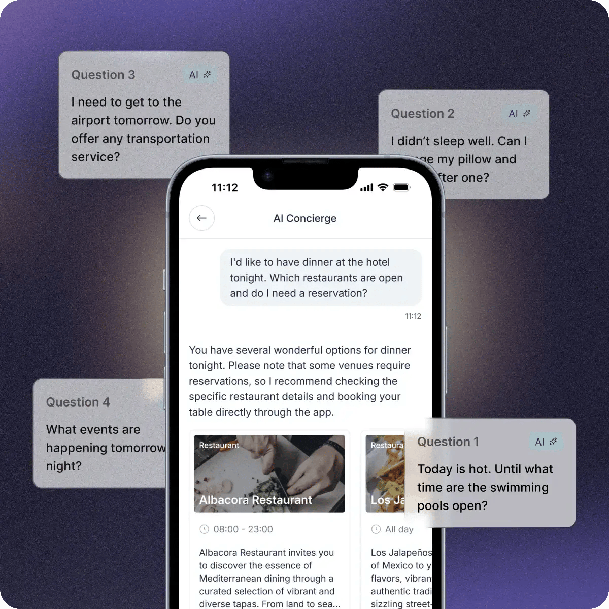 AI Concierge answers