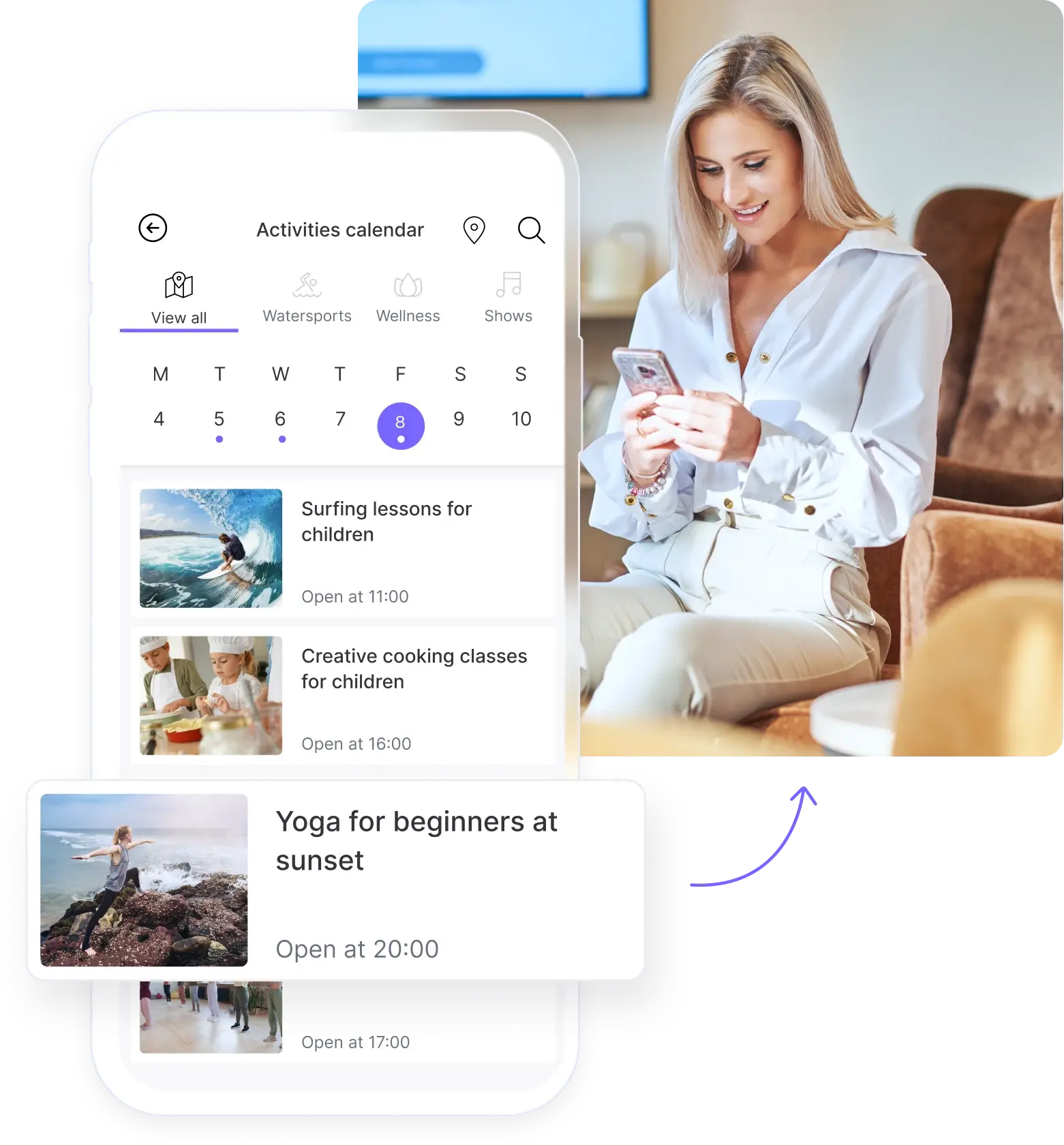 Guest hotel booking with the Smartphone