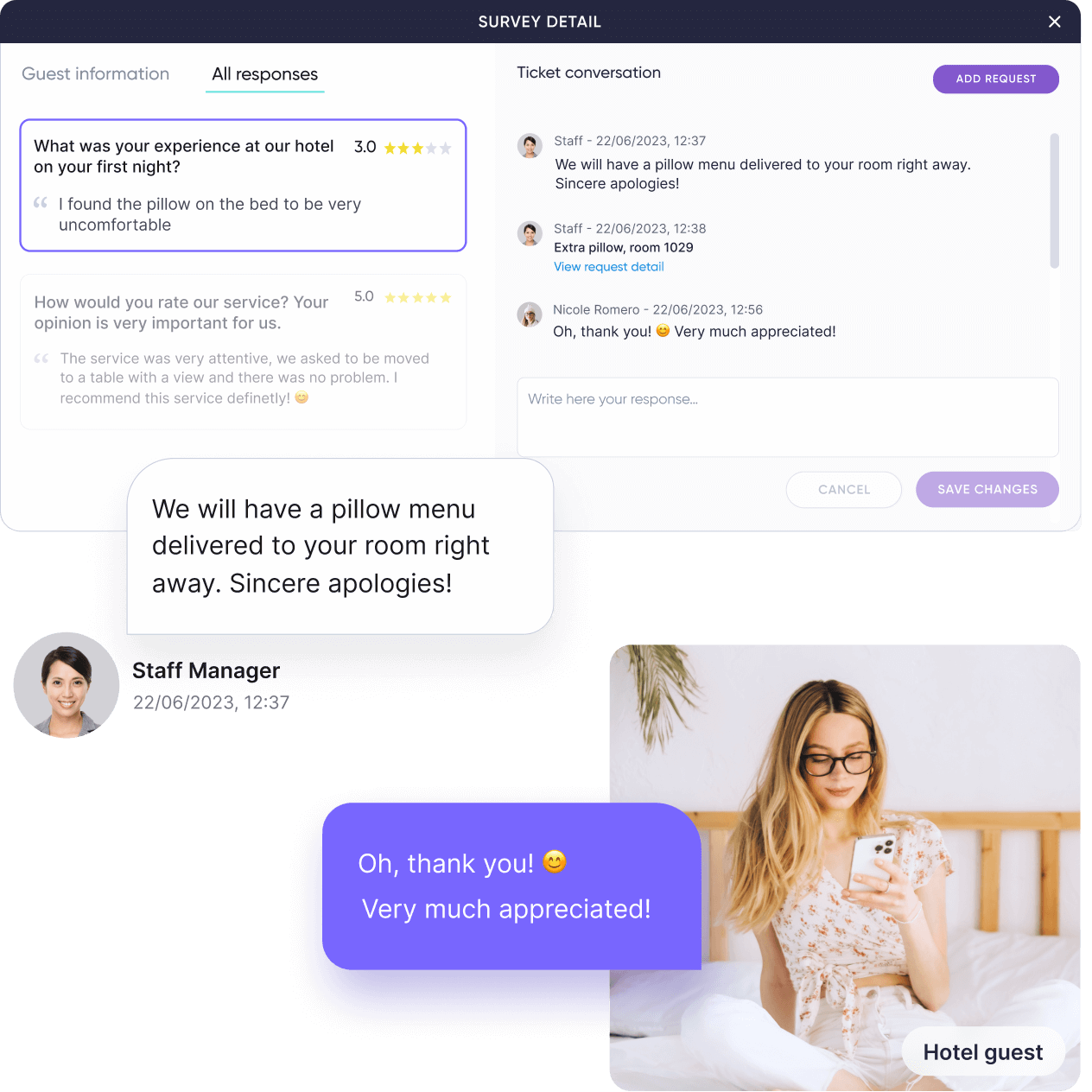 Feedback chat for hotels