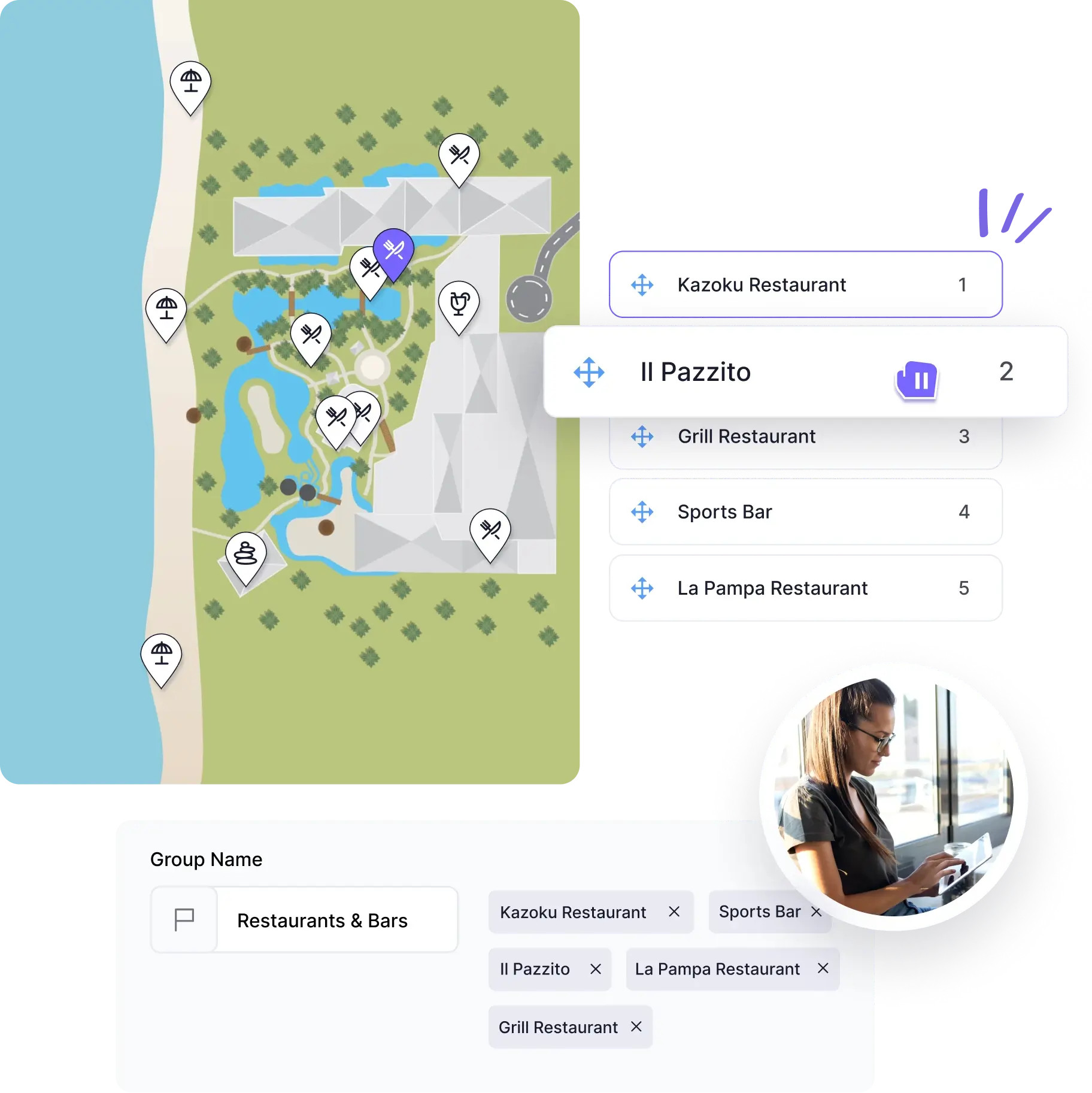 Hotel map with facilities