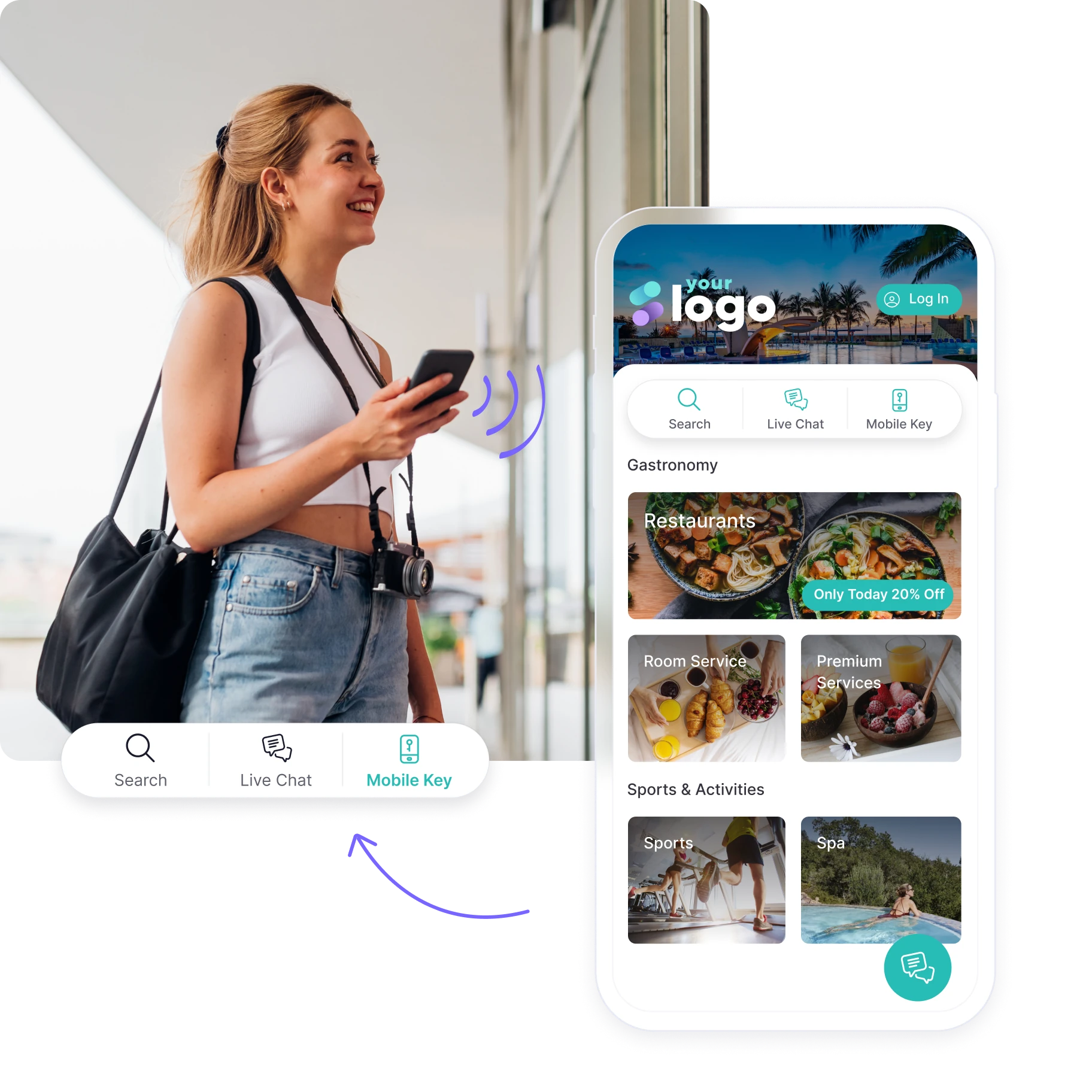 Huésped utilizando la app