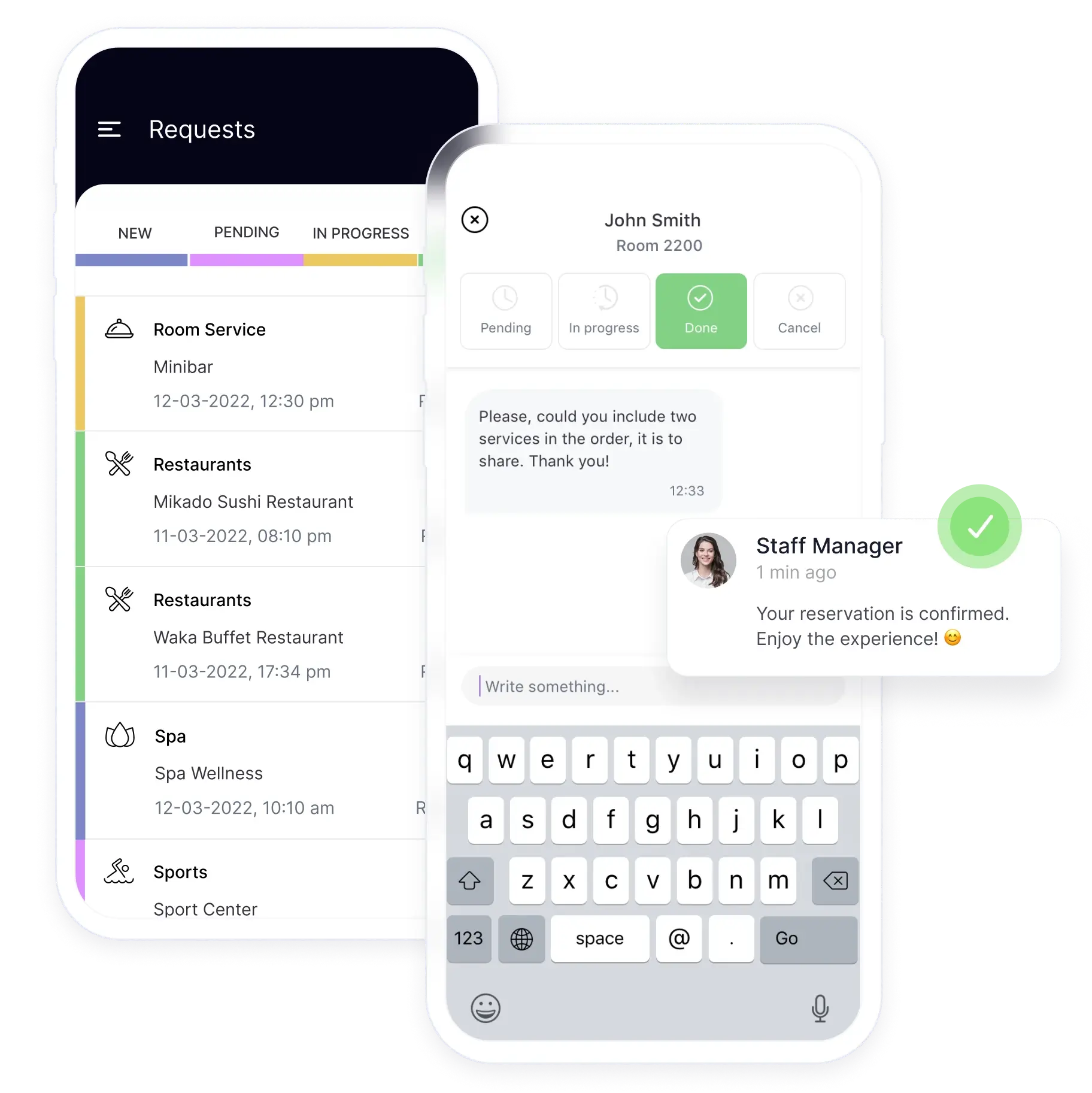 Tasks tracker for hotels